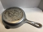 Vtg Griswold   3 Cast Iron Skillet Nickel Plated Large  Logo 709 No Wobble