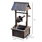Wishing Well Wooden Outdoor Electric Water Fountain Backyard Decorative W pump
