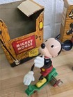 Vintage  Disney Plastic  Mickey Mouse Scooter Wind Up Toy Box Key Mavco Wdp