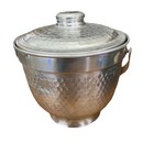 Vintage 1950 s Hammered Aluminum Ice Bucket W lid Made In Italy By Nasco Mcm