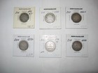   Lot Of 6   Newfoundland 20 Cents 20c Silver Coins Queen Victoria Various Years