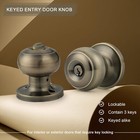 Entrance Door Knobs Door Lock Keyed Alike Lockset Antique Brass Same Key Roun