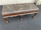 66574  Marble Top Mahogany Coffee Table With Claw Feet