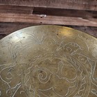 Vintage 1930s 1940s Chinese Brass Bowl Dragon Engraved Floral 10  China