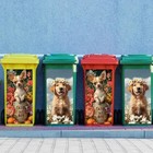 Pc Trash Can Sticker 14 57 X 3 8 Inch Cute Dog Design Floral 2 Colorful716