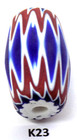 Beautiful Tapered Oval Antique Venetian Chevron Trade Bead African  K23 Bg 71
