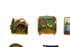 8 Vintage Canada Souvenir Lapel Pins W  Railtours  Jasper  Alberta  Maligne Lake