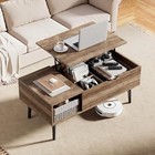 Modern Lift Top Coffee Table W hidden Storage livingroom Gray Wood Center Table