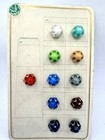 Vintage Glass Dome Buttons Shank Back Matching Design Salesman Card Blumenthal