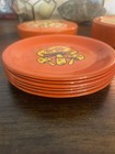 Rare Vintage Orange Takahashi  Groovy Mushroom Coaster Set With Container  Japan