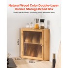 Kffkff Bamboo Bread Box - Double-layer  Acrylic Door  Counter Storage