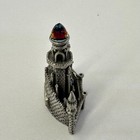 Comstock Pewter Castle Figurine Crystal Rhinestones Fantasy Miniature 4384
