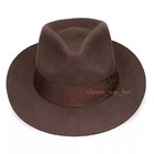 100  Wool Felt Fedora Trilby Hand Made Wider Brim Gents Hat
