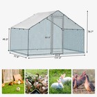 6 5 X 10 X 6 6ft Metal Chicken Coop Outdoor Large Walk-in Hen Cage House W cover