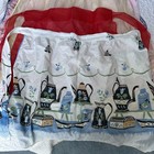 Vintage Half Kitchen Aprons Sheer Pockets Floral Shabby Handmade 1950s Lot Of 7
