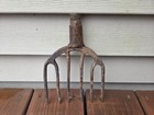 Vintage Primitive Fishing   Frog Gig Head Blacksmith Hand Made Forged Iron