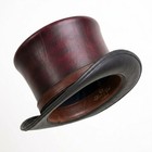 Unisex Steampunk Leather Top Hat Antique Victorian Gothic Genuine Leather Hats
