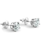 2ct Tw Round Lab Grown Diamond Studs 14k White Gold With Screw Backs