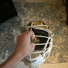 Cascade Xrs Pro Full Face Lacrosse Helmet Metallic Gold  barely Used Pre Owned 
