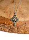 Sterling Silver Connemara Marble Celtic Cross Pendant Irish Made