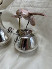 Vintage Los Castillo Hummingbird Taxco Silver Sugar   Creamer Inlaid Abalone