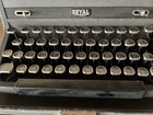Typewriter Royal Quiet Deluxe  W  Magic Margin Grey 1940 s Decor Sold As Is