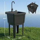 Outsunny Utility Sink Laundry Tub  Freestanding Laundry Sink  Black