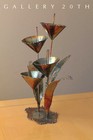 Mid Century  Brutalist Flower Sculpture  Metal Bronze 50 s 60 s Vtg Modern Art