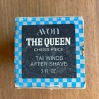Avon The Queen Chess Piece Tai Winds After Shave Empty Decanter Glass Bottle Vtg