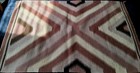 Vintage Hand Woven Navajo Native American Eye Dazzler Wool Rug 21  X  36 