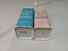 Vtg- Lot Of 2  Mennen Baby Powder   Pink  Blue  1  1 2  pink 1 4 Full blue Empty