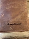 Tommy Bahama Leather Wine Bottle Carrier Tote Brown Distressed Travel Holder