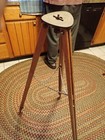 Antique Vintage Wood Tripod Surveyor Level Transit 48  Tall Metal Feet