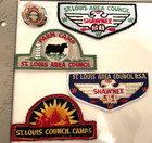 6 Vintage Bsa St  Louis Area Council Patches Farm Camp Shawnee 51 Oa  neck Slide
