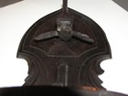 Black Forest Style Carved Wood Wall Shelf Stag Deer Head Missing Antler Antique 