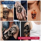 77 Sheets Skeleton Skull Temporary Tattoo For Women Men  17 Sheets Half Arm Larg