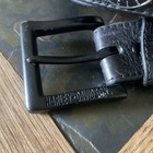 Vintage Harley Davidson Black Leather Belt Men   s Metal And Worn Leather 