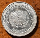  925 Silver United Nations Sterling Medal Coin 26 95g 1945-1970 25th Anniversary