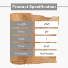 20  X 1000 Feet  Cushioning Wrap Paper 1 Roll  Honeycomb Die-cut Packing Paper