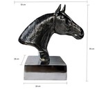 Large Metal Horse Head On Base Figurine Statue Table Top Sculpture 34 Cm