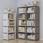 6-tier Metal Bookshelf Multilayer Bookcase Storage Shelf For Books Toys Home