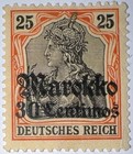 Travelstamps  Germany Offices In Morocco Ovpt Stamp Scott  49 Mint Mogh Wmk