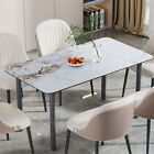 1 4 1 6m Long Dining Table White Marble Kitchen Table With Thicken Aluminum Legs