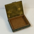 Vintage Brass Mexican Handmade Mosaic Trinket Box Aztec Calendar