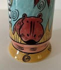 Penzo Pottery Zimbabwe 7    Candle Holder Cute Hippo Hand Painted Onismus K  1998