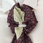 Tie Women s Silk 100  Italy  Collar Necklace Necktie Cravat Hand-made Brooch