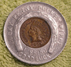 Field And Kennedy Clothing 1904 Encased Indian Cent Beverly Mass 
