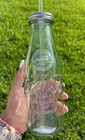New Glass Coke Coca Cola Bottle W  Lid Straw Drinking San Miguel Box Set Of 2