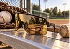 Oakley Unisex Shield Sunglasses Black Plastic Frame Gold Mirrored Lens