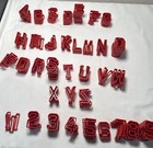 Vintage Lot Of Red Colored Plastic Alphabet Letters Numbers 156 Pcs Educational